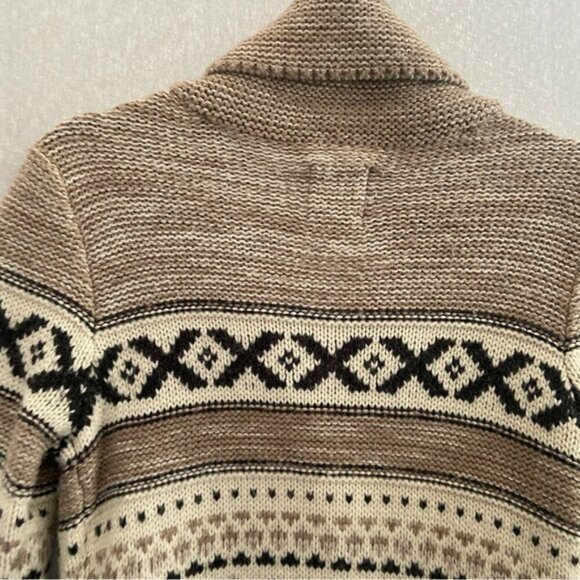 Sansara Wool Blend Fair Isle Chunky Knit Nordic Sweater Cardigan Sz S - Picture 5 of 9